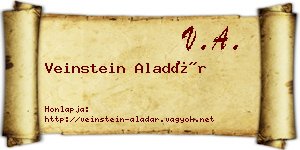 Veinstein Aladár névjegykártya
